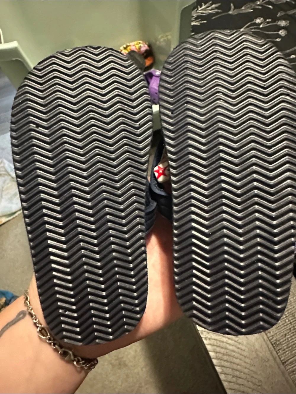 Carter's Navy Floral Toddler Flip Flops